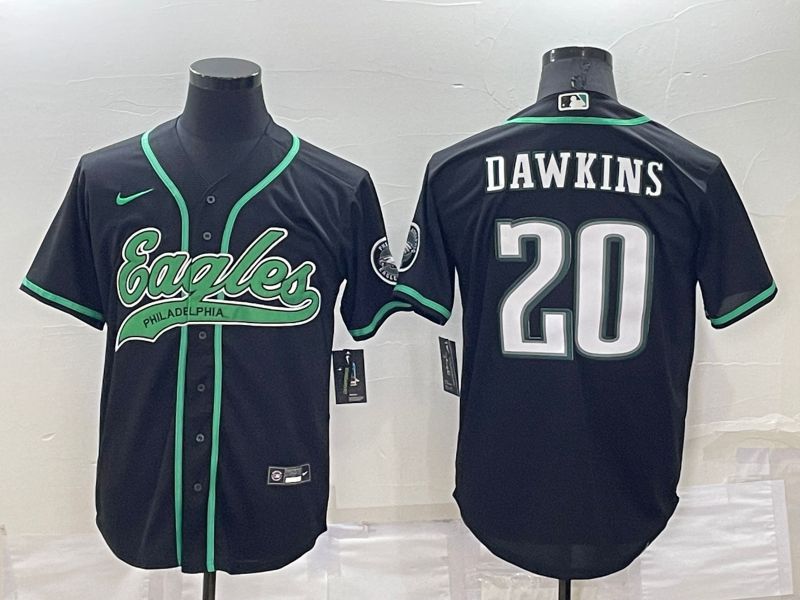 Men Philadelphia Eagles #20 Dawkins Black Nike Co branded Jersey